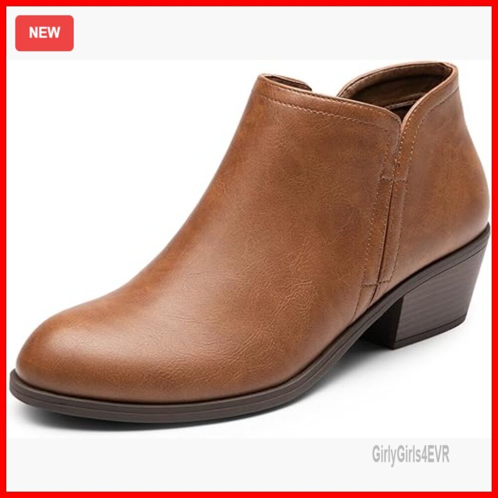 Women's Ankle Boots Low Chunky Heel Comfortable Fall Booties Shoes